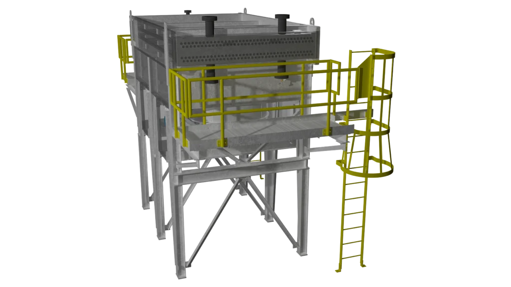 Computer rendering of a fin-fan cooler unit