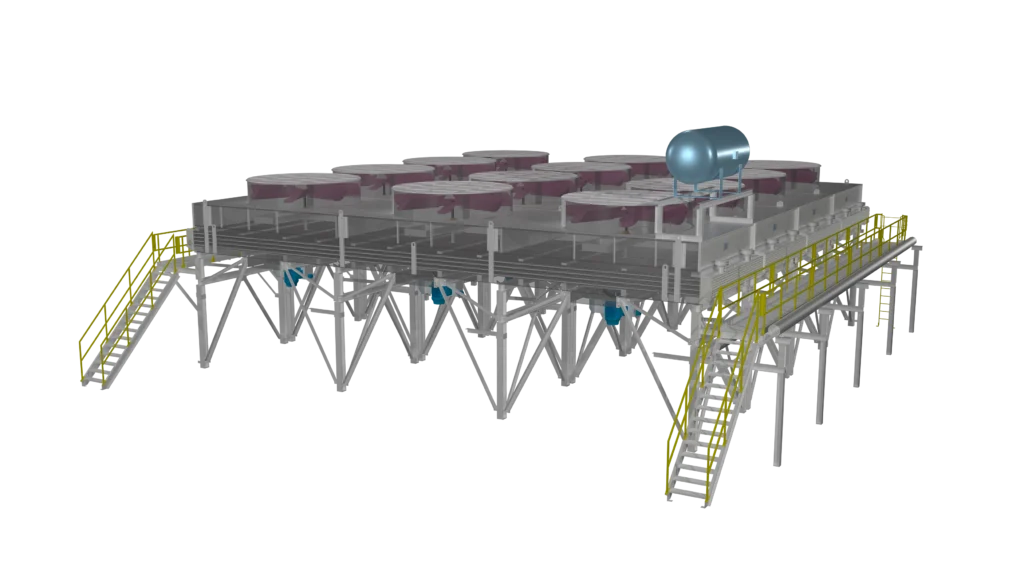 Computer rendering of a water/glycol cooler