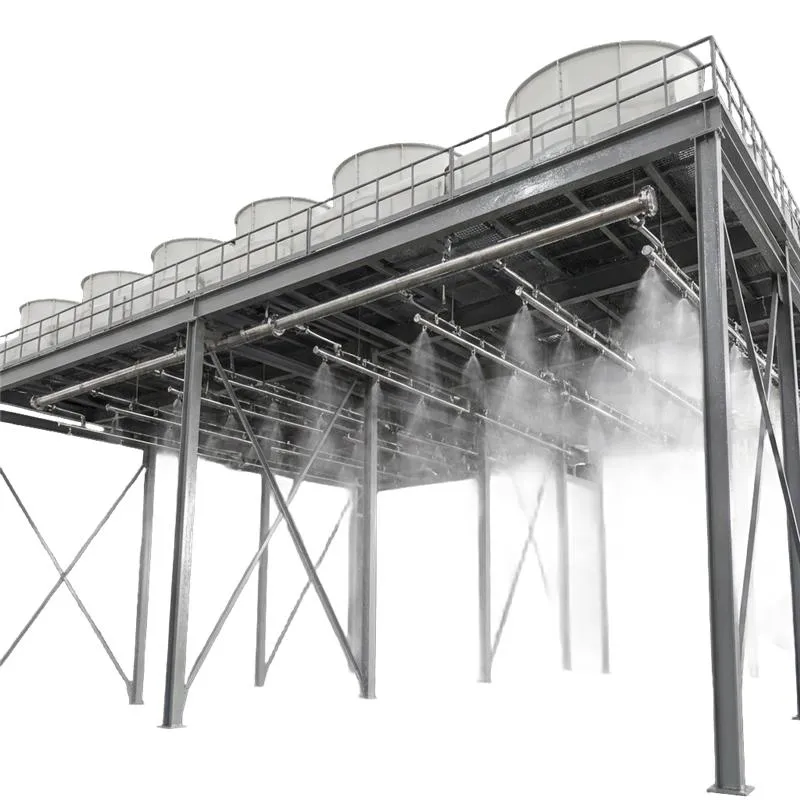 View underneath a hybrid cooling tower