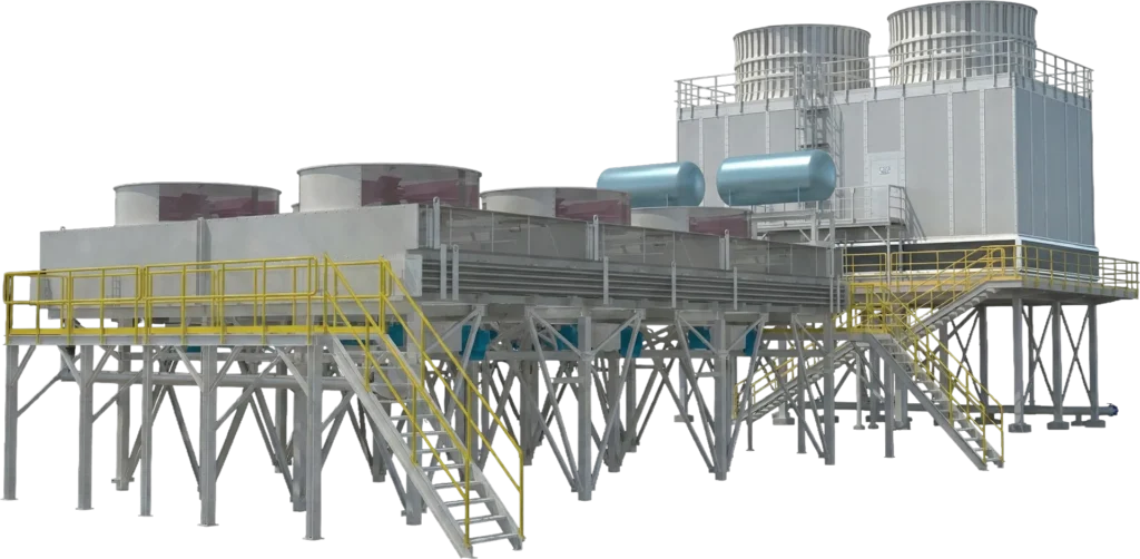 Rendering of an example hybrid cooling solution 