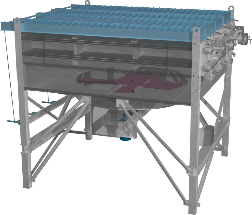 Computer rendering of a direct air carbon capture unit